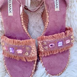 Pink Wedges w/Decorative Stones