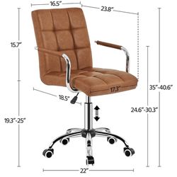 Brown Leather Desk Chair 
