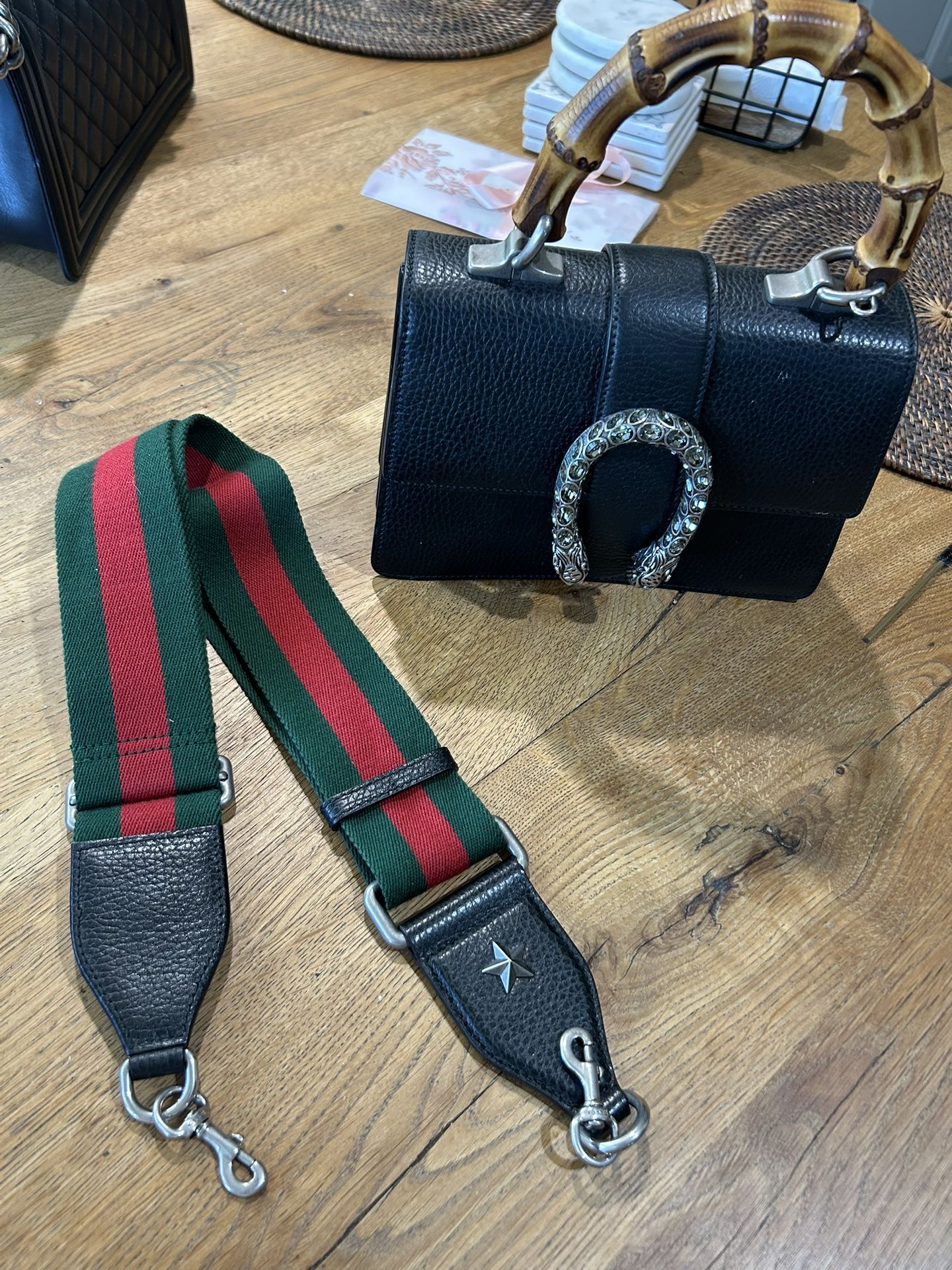 Gucci Horsebit Hangbag With Web Color Strap