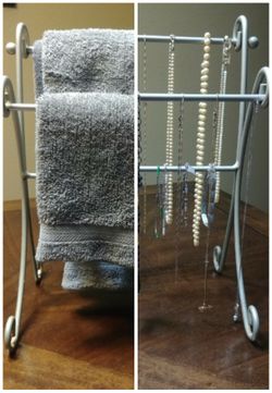 Hand towel holder / necklace hanger