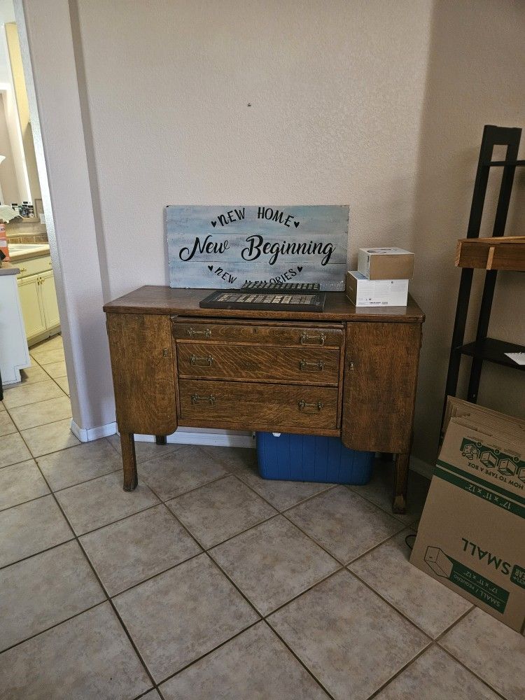 Antique Tiger oak breakfast buffet