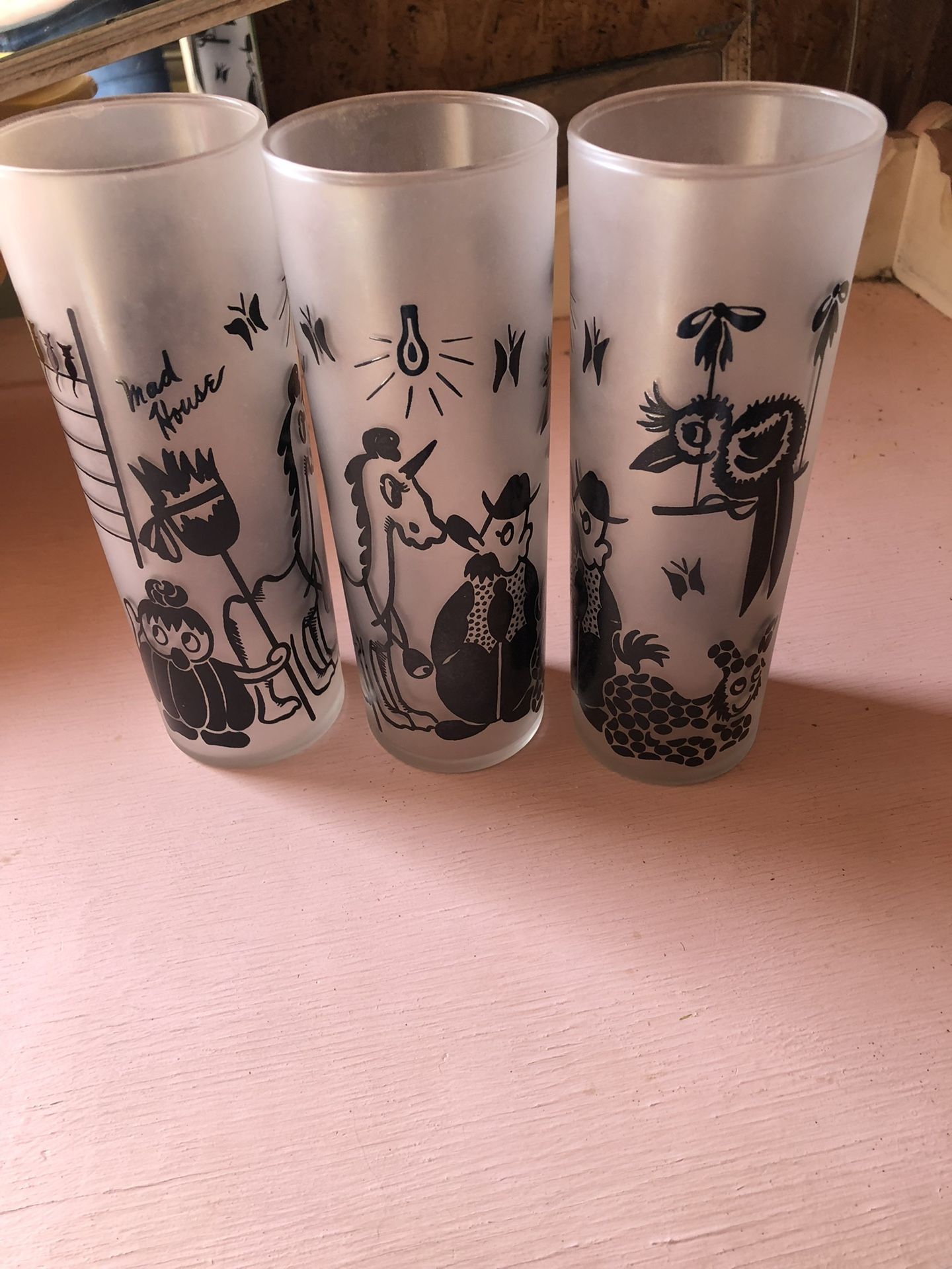 Vintage High Ball Mad House Glasses