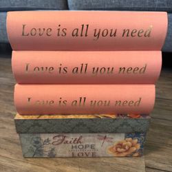 Decorative Stacked Books Set & Photo Box