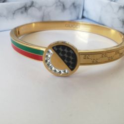 14k Gold Plated Solid Bangle Bracet Unisex Stainless Steel 
