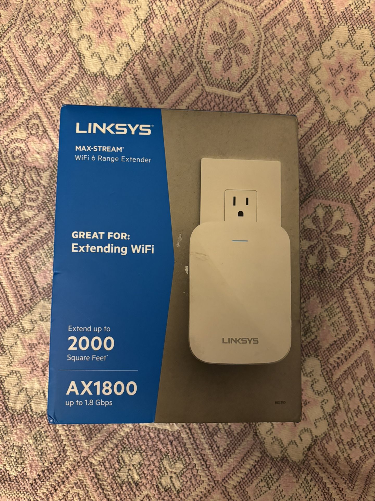 LINKSYS AX1800 MAX STREAM WiFi 6 DUAL BAND RANGE EXTENDER GIGABIT Port