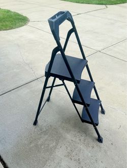 3-Step Pro-Grade Steel Step Stool, 300 lbs. Load, 9-Foot Reach, 1A Rated