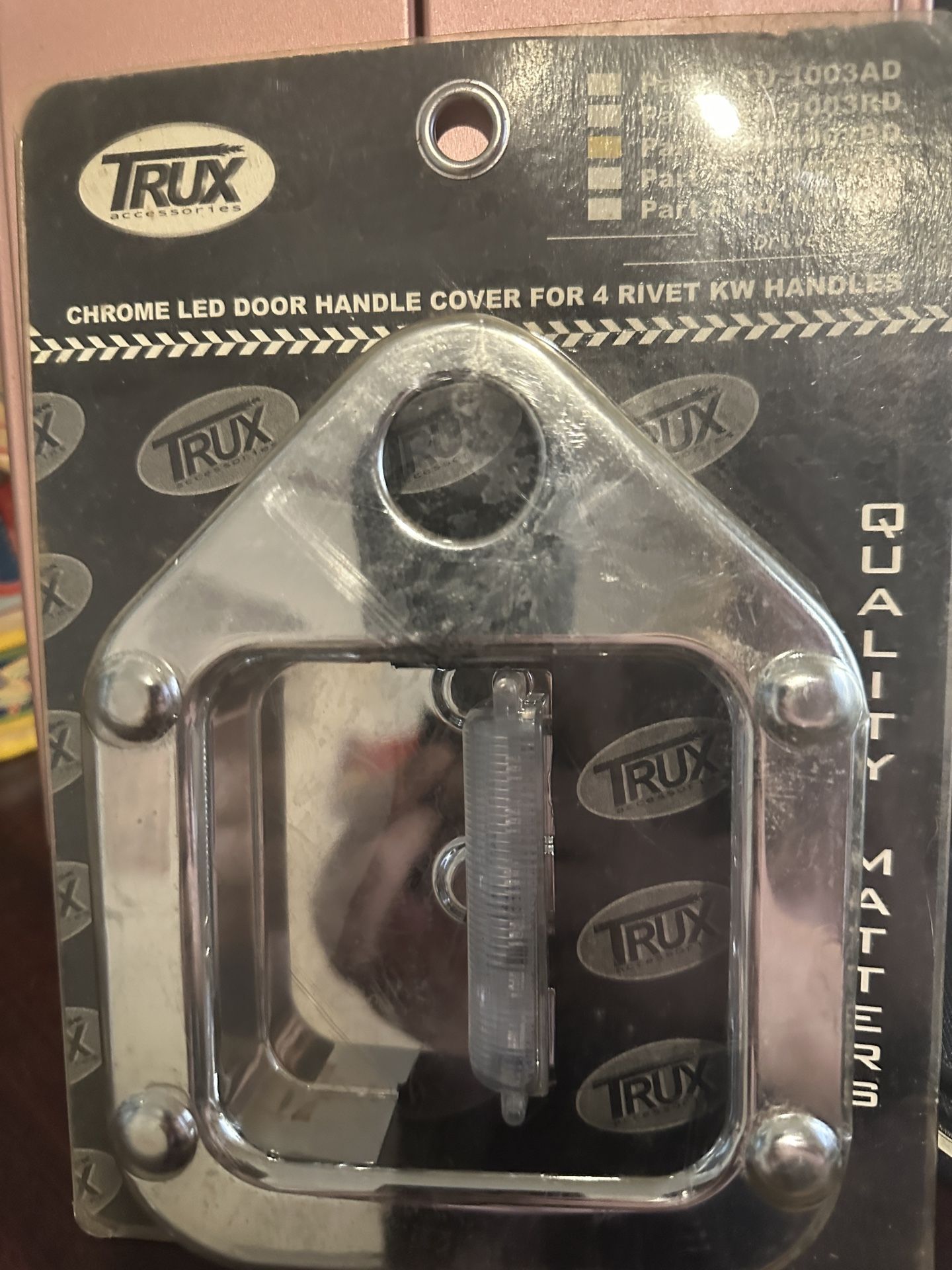 Chrome LED Door Handle Cover For 4 Rivet Kw Handles