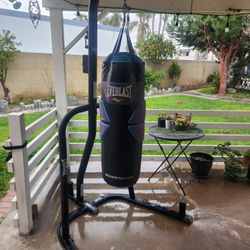 Everlast Dual Station Heavy Bag Stand With Boxing Bag