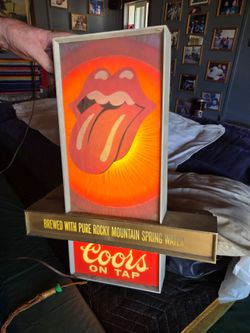 Custom Vintage Coors “On Tap” Rolling Stones Lighted Bar Sign