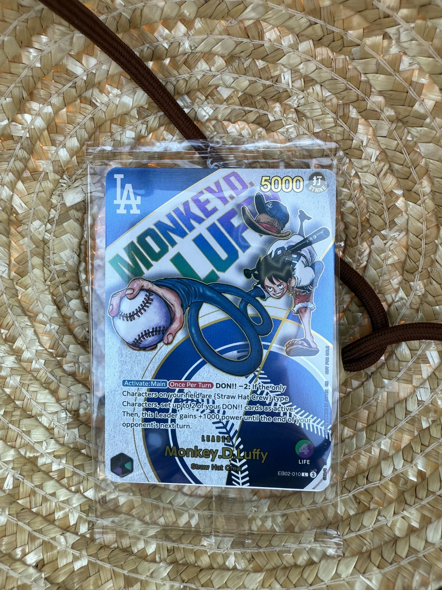 Dodgers X ONE PIECE collab CARD SGA Monkey D. Luffy 7/03/25 OPTCG On Hand!!!