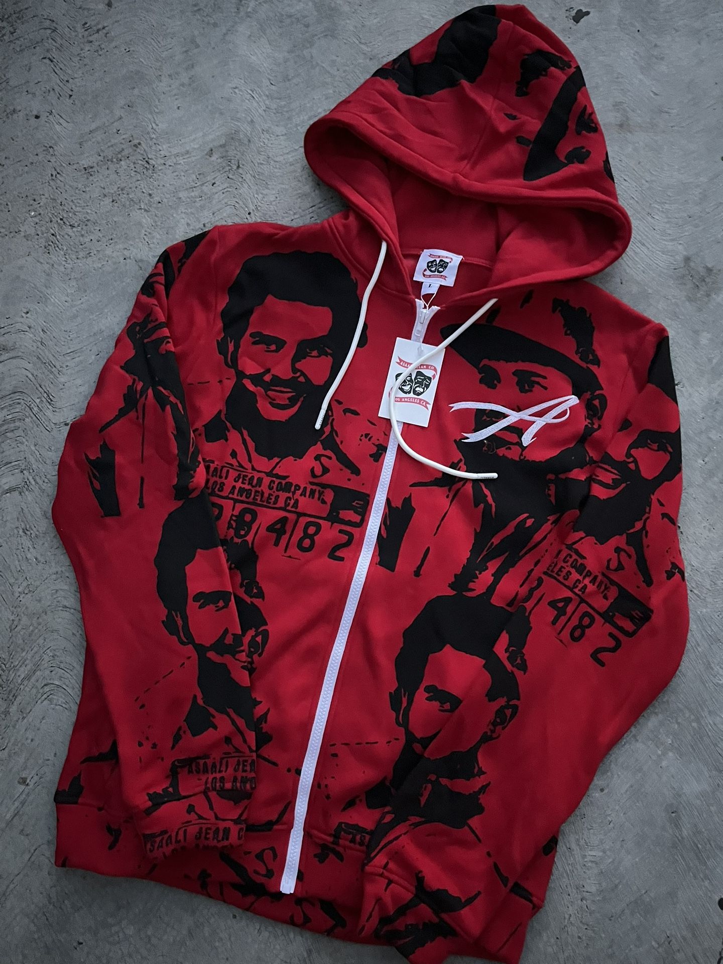 Asaali Red Hoodie Zip up Size Large,All Products : American Fashion Style Bags On Sale
