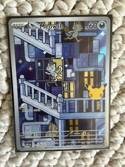 Meowth Pokemon Card 30th