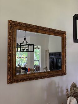 Large Gold Ornate Framed Wall Mirror