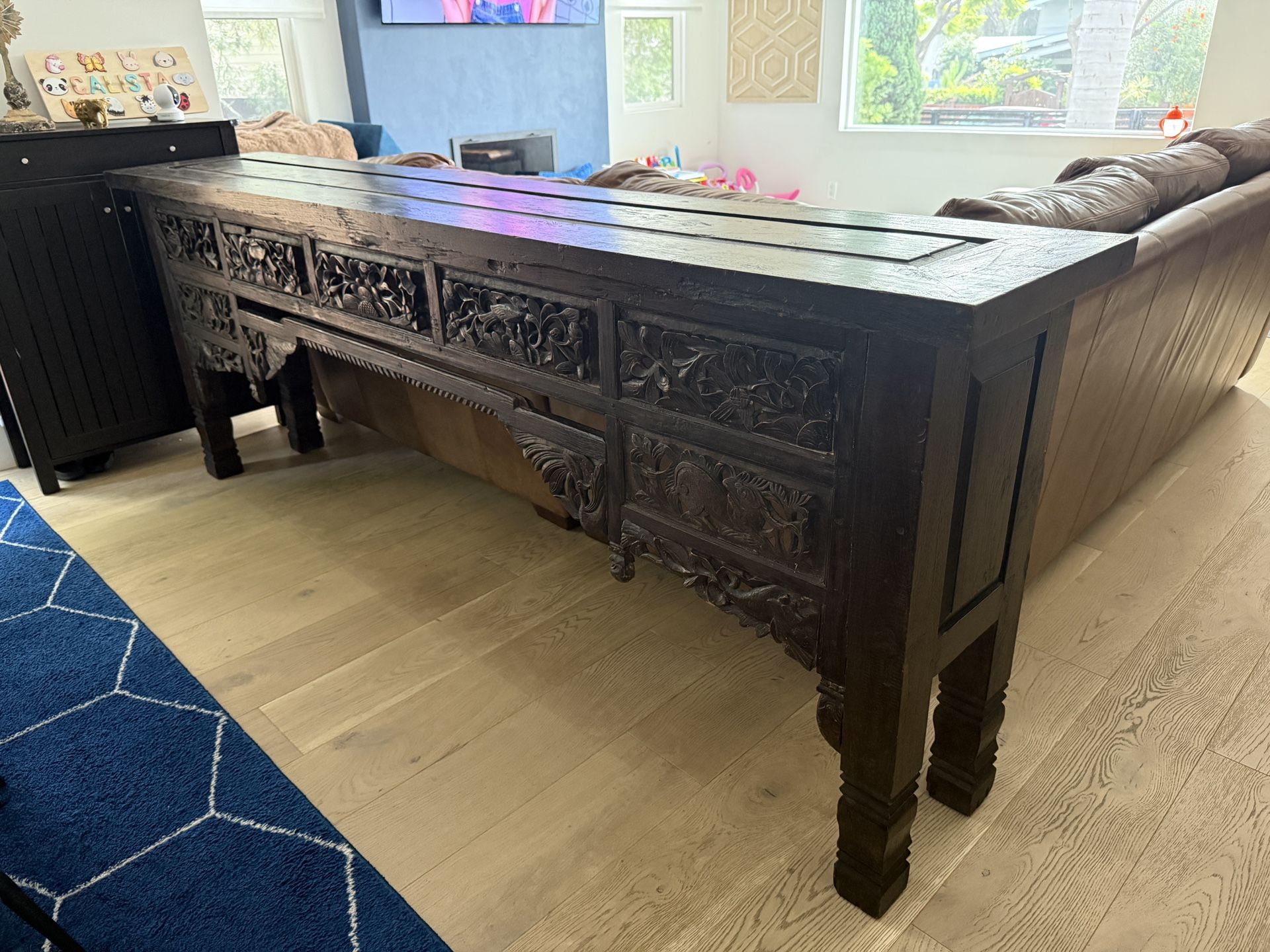 Wooden Entryway Console Table