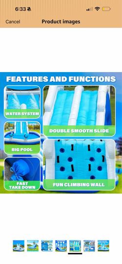 Inflatable Double Climber Water Slide  used once!