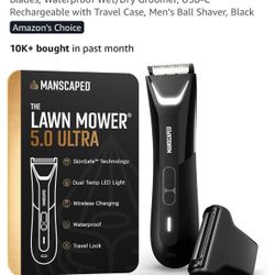 MANSCAPED® The Lawn Mower® 5.0 Ultra Groin & Body Hair Trimmer – Dual-Head SkinSafe® Trimmer & Foil Blades, Waterproof Wet/Dry Groomer, USB-C Recharge