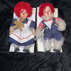 Raggedy Ann And Andy Porcelain Dolls