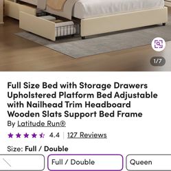Entire Bed With Memory Foam Matress Full Size 