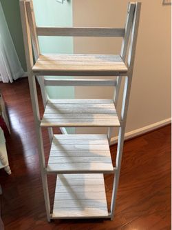 Wooden ladder shelf