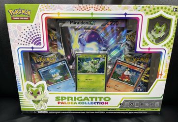 Pokemon TCG PALDEA Collection Box SPRIGATITO ENGLISH Pin