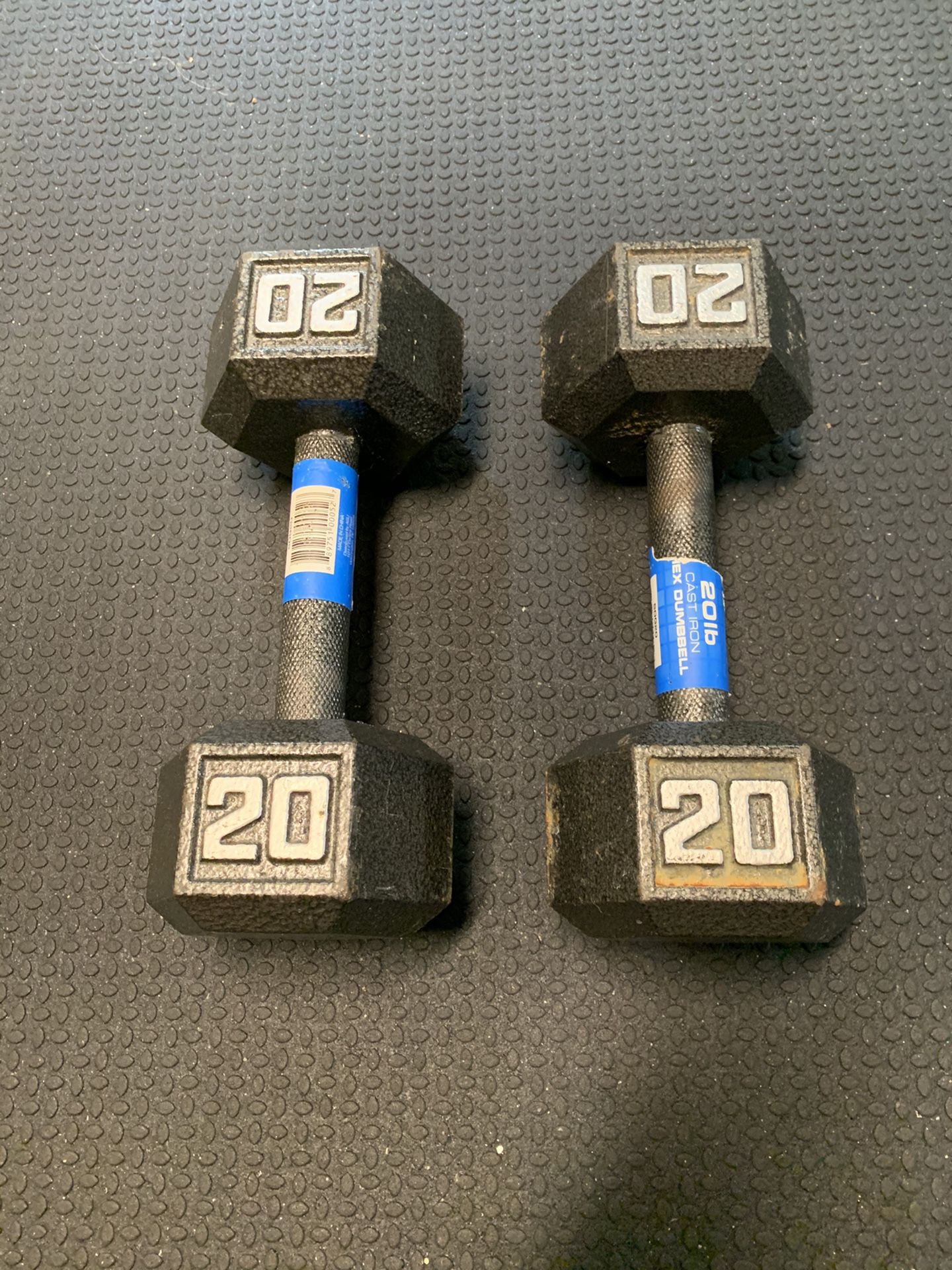 New 20lb metal hex dumbbell set