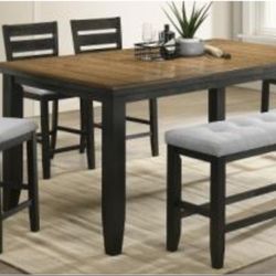 Counter Hight Table and 4 Chairs And Bench Included $599😱