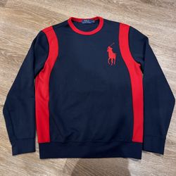 Polo Ralph Lauren red and navy crew neck 