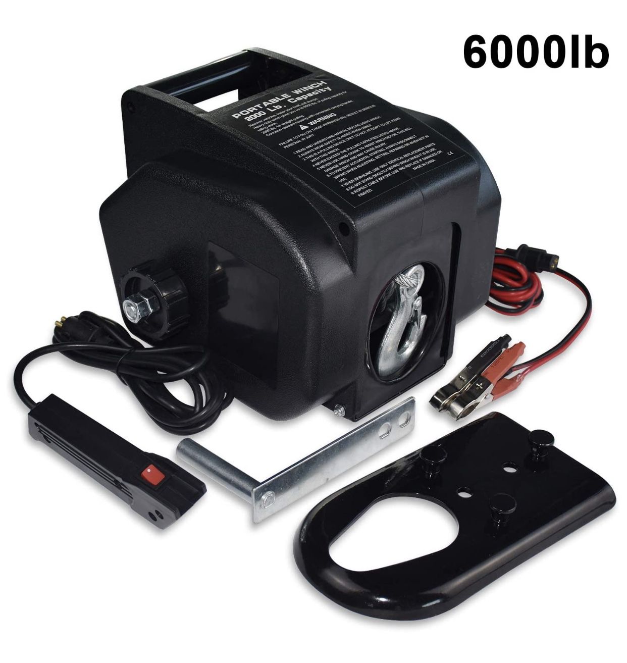 Brand New Trailer Winch,Reversible Electric Winch, for Boats up to 6000 lbs 12V DC,Power-in, Power-Out, and Freewheel Operations, with Corded Remote