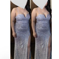 Glittery Purple Long Formal Dress Size 5 