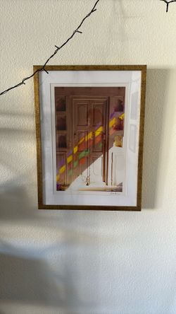 Gold Framed Rainbow Door Art Piece