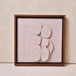 Adorable 3D Off-white Family Portrait Of 4 Original Textured Artwork