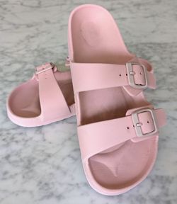 Cat & Jack Target Light Pink Shayla Slide Sandals Ankle Strap Girl's Tween Size 4