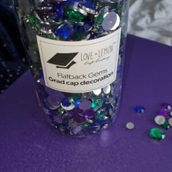 Blue Green & Purple Flatback  Gems Decoration