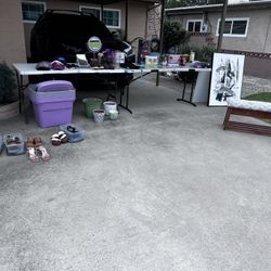 Yard Sale With Clothes, Shoes, Kitchen Appliances 