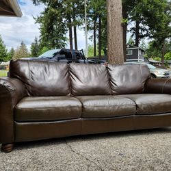 Modern NATUZZI ITALIAN LEATHER (Dark Brown) Sofa-Nice!