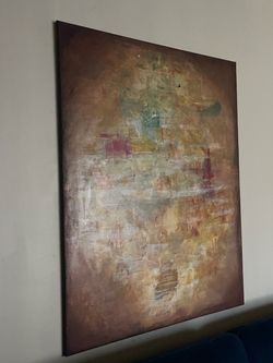 Abstract painting on canvas with beautiful earthy colors