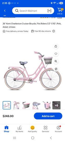 26" Kent Charleston Cruiser Bicycle, Fits Riders 5'2"-5'10", Pink, Adult, Unisex