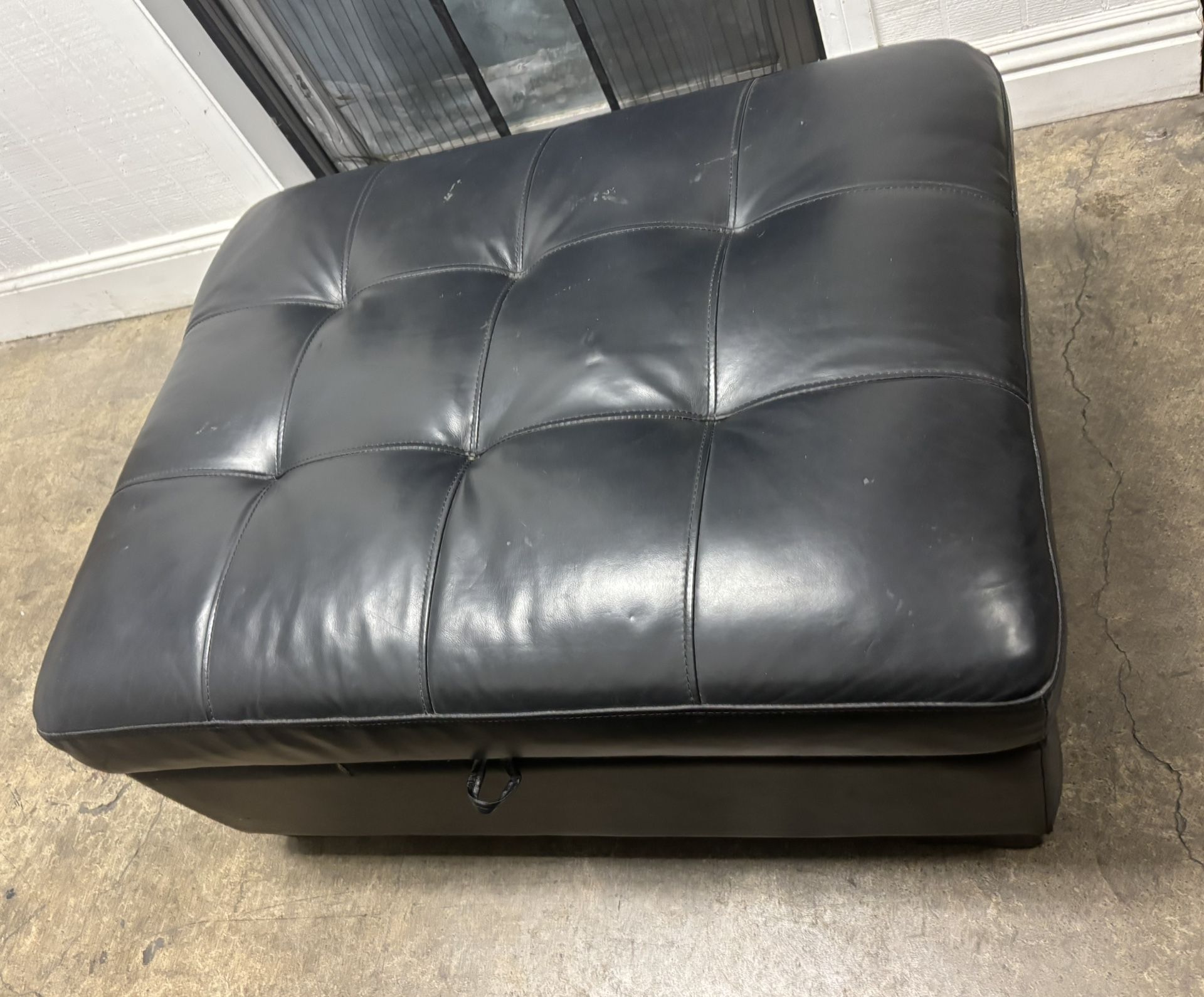Black Ottoman with Hidden Storage 