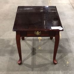 Cherry-Stained Side Table w/ Drawer