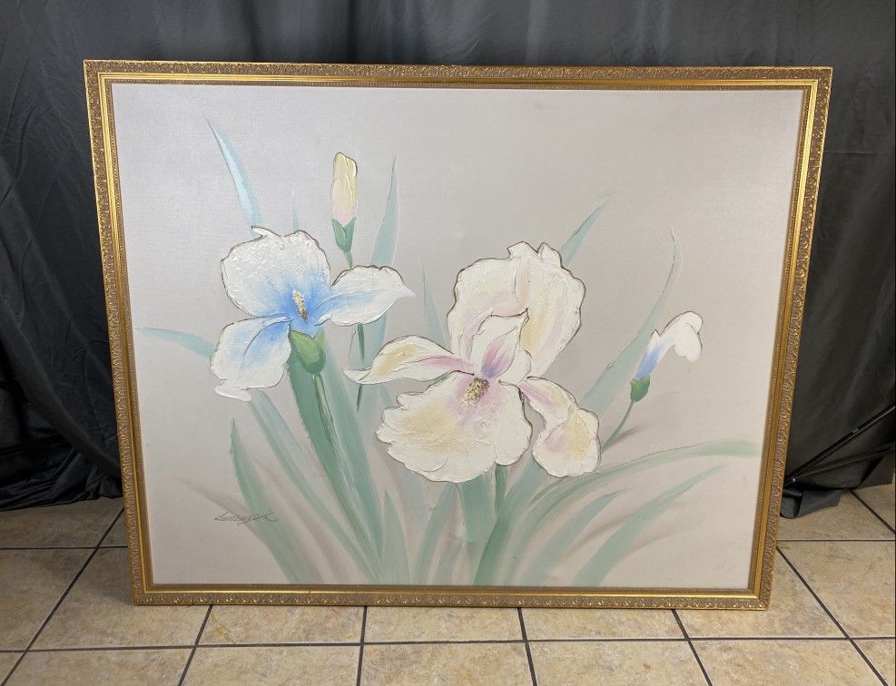 Mid Century Modern Flower Painting