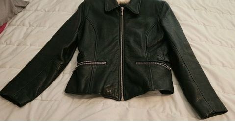 Vintage Women's real Leather Zip Moto Size S