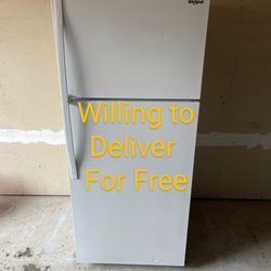Free Delivery (Whirlpool  Top Freezer Apartment Size Refrigerator 18 Cuft  (Dimensions:28" W 28" D 66" H