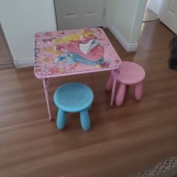 Princess Table And Two Chair 10.00  Obo