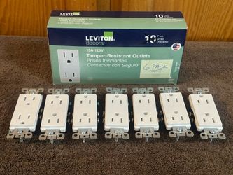 New!!  6 Pack Leviton 15A-125V Tamper-Resistant Outlets