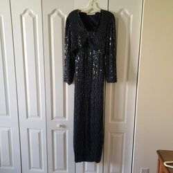 Navy blue evening dress