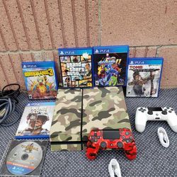 Army Camo Playstation 4 PS4 500gb with 1 New camo Controller $180! Or with 1 Game is $200! Or all combo $280!