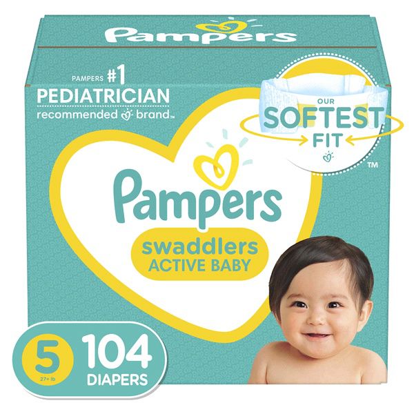 Pampers Swaddlers, Diaper, Size 5, 104/cs 