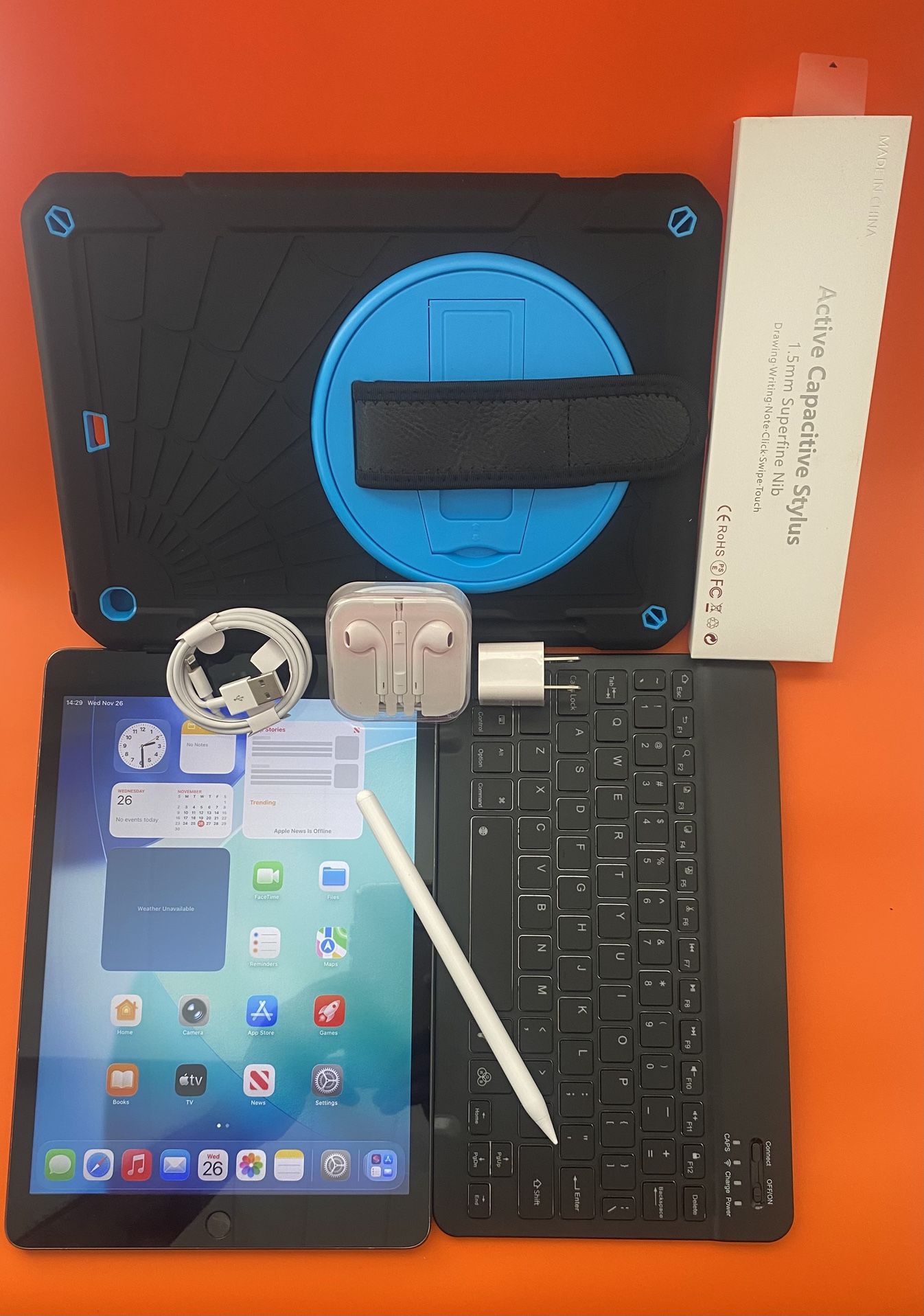 Apple IPad 9th Generation (10.2” Retina /Touch ID /IOS 29) 64 GB with Pen  & Accessories 