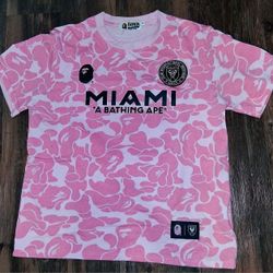 BAPE Men’s Tee M – Pink, Front/Back Design, Embroidery