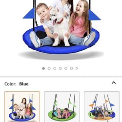 PACEARTH 40 Inch Saucer Tree Swing Flying 660lb Weight Capacity 2 Added Hanging Straps Adjustable Multi-Strand Ropes Colorful Safe and Durable Swing S
